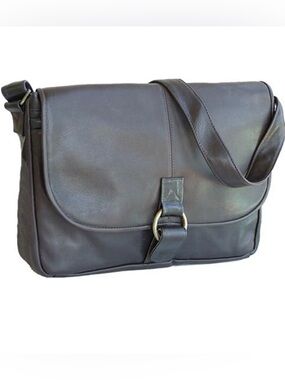David King East/West 1/2 Flap Leather Messenger Bag